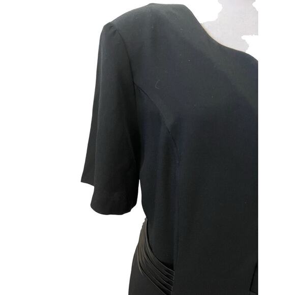 Vintage Dawn Joy II Black Long USA Button Down w/Satin Buttons Dress 16W - Picture 8 of 10